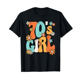 Groovy 70s Girl Hippie Theme Party Costume 70s Outfit Women T-Shirt