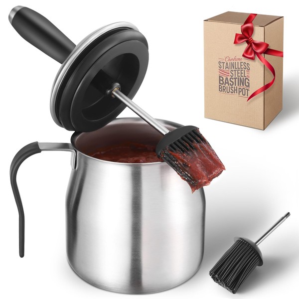 CherHome BBQ Basting Pot with BrushesGrilling Gifts for MenGrilling&Griddle AccessoriesCooking