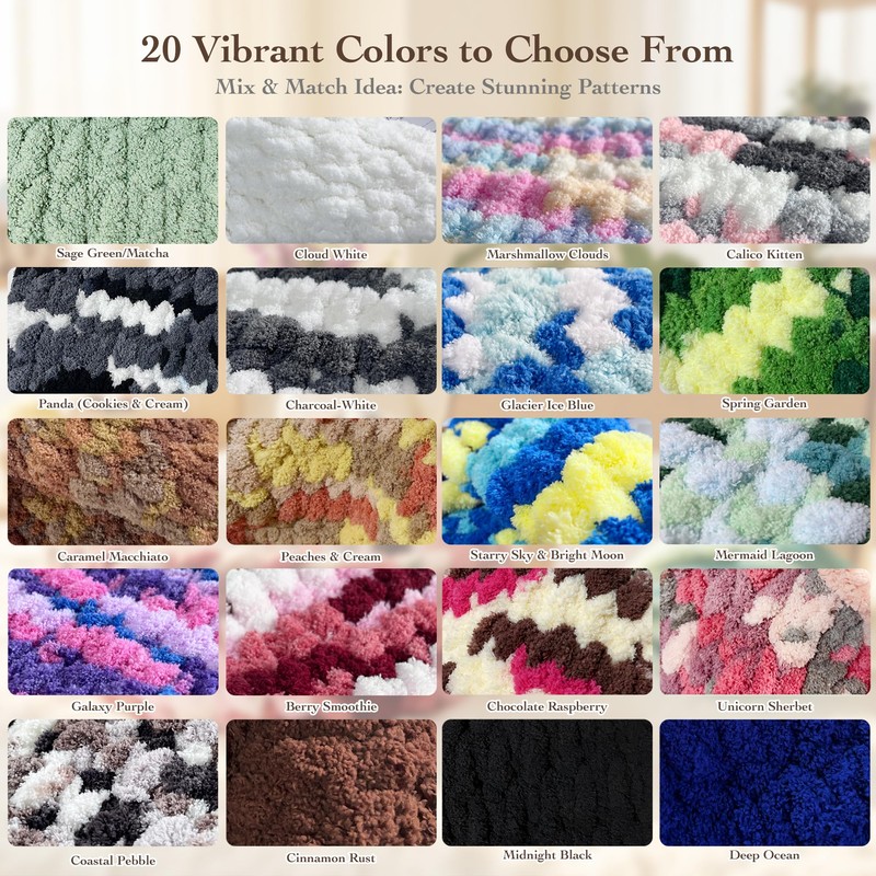Bulky Chunky Yarn for Hand Knitting Blanket – #10 Jumbo