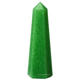 Amazing Gemstone Amazing Gemstone Green Strawberry Quartz Crystal Towers - Natural Healing Crystal Point Obelisk for Reiki Healing and Crystal Grid (3 Inch)