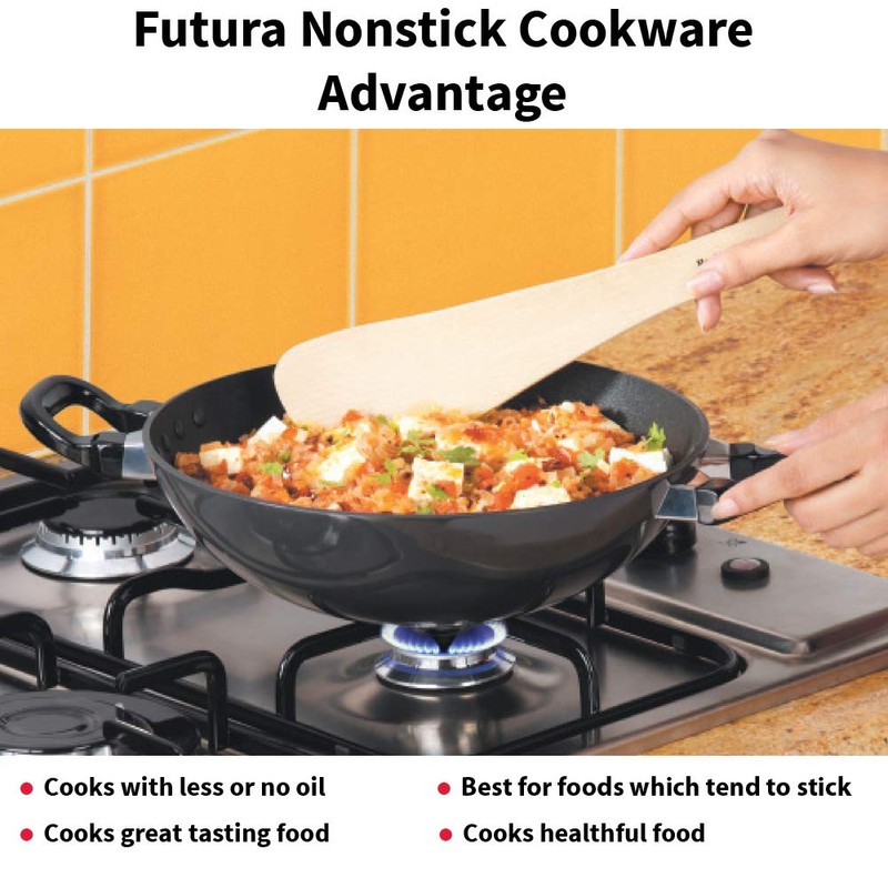 HAWKINS Futura Nonstick Kadhai 4 L, 30 cm, 3.25 mm