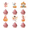 24Pcs Pumpkin Cupcake Toppers Flower Fairy Pumpkin Cupcake Picks Fall