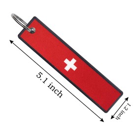 JAVD Switzerland Flag Keychain Tag with Key Ring - Keys, Cars, Motorcycles, Backpacks, Luggage and Gifts - EDC (3 Pack), Green, Medium