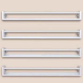 Dixryaus 33Inch Metal Nursery Book Shelf, Set of 4, Wall Monted Floating Shelf with Lip, Wall Bookshelf for Kids, Hanging Shelves White ，Patent Number:29947306