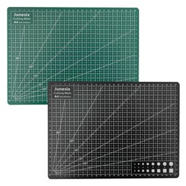 Cutting Mat,2 pcs A4 Self Healing Cutting Mat Double Sided PVC Non-Slip Mat Cutting Board Craft Art Mat,for Fabric, Crafting,Quilting,Sewing,Scrapbooking Project,30cm * 22cm Black/Green
