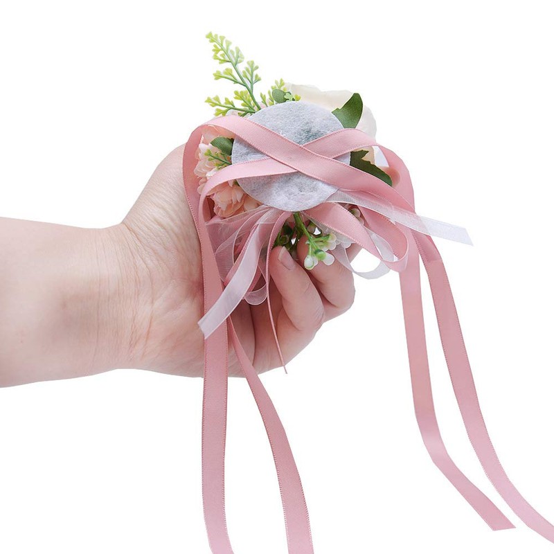 MOJUN Wedding Wrist Corsage Boutonniere Set Artificial Rose and Handmade