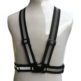 zojo Kids Reflective Vest 2pcs | Lightweight, Adjustable & Elastic | Safety & High Visibility for Running, Jogging, Walking, Cycling | Fits Outdoor Clothing (Black-Kids Size)