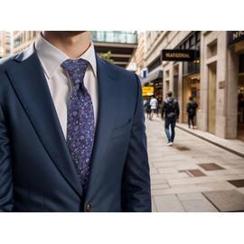 S&W SHLAX&WING Purple Plum Necktie for Men Floral Elegant for Party Prom Wedding Woven Extra Long 160cm