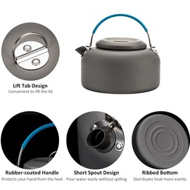 Kettle Outdoor Kettle 0.8L / 1.4L for Camping and Barbecues, Lightweight, Aluminum Kettle