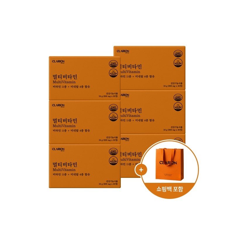 클라리온 종합 멀티비타민 24g 30정 6개 + 쇼핑백 / 클라리온