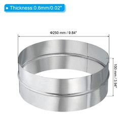 PATIKIL 10" Duct Connector, Galvanized Steel Duct Coupling Vent Coupler Dryer Pipe Coupling Hose Extension Connector for HVAC Exhaust Fan Vent Systems, 4" Long