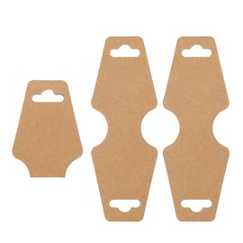 XDGBGFN Pack of 100 Earring Display Cards Necklaces Display Cards Kraft Paper Display Cards for Jewellery Bracelets Hair Rings Hair Circles (Khaki)