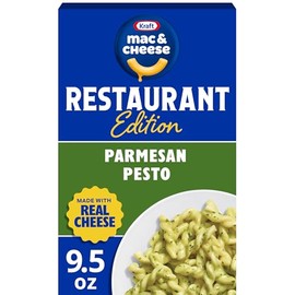Kraft Mac and Cheese Restaurant Edition Macaroni and Cheese, 1 Box, for Easy Mealtime Solutions, Parmesan Pesto Flavored, Made with Real Cheese, No Artificial Flavors, Preservatives or Dyes, 9.5 oz