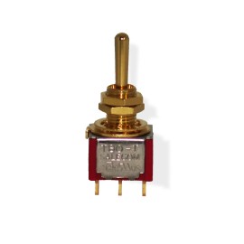 Bitterroot Guitars Switch Mini Toggle ON ON ON Gold with Gold Knob 081385GD