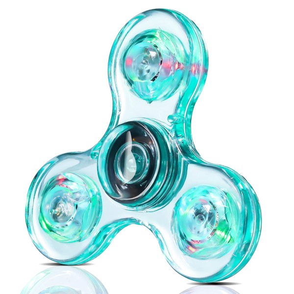 SCIONE Crystal LED Light Fidget Spinner for Kids,LED Light up
