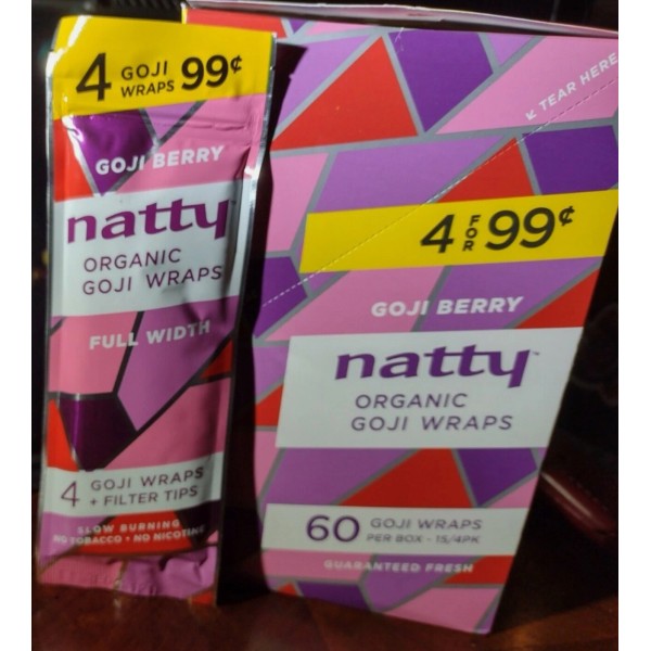 Natty Organic Herbal Flavored Wraps Goji Berry 5/4ct packs