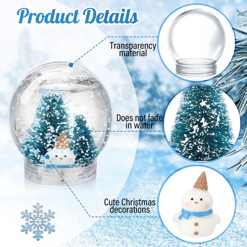 Youyole 47 Pack DIY Snow Globe Kit Includes 10 Clear