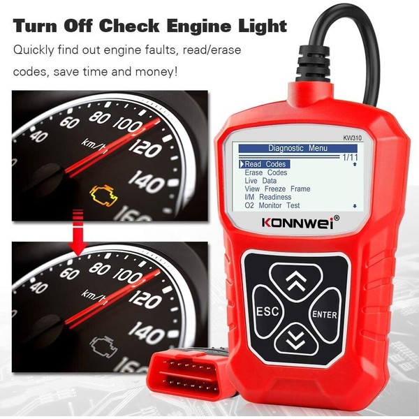 K&W Automotive Diagnostic Tool OBD2 Code Reader Check Engine Scanner