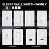ELEGRP Glossy White Single Pole Decorator Light Switch, 15Amp, 120-277V,