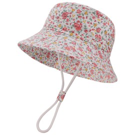 Jupsk Kids Bucket Hat, Unisex Child Summer Protection Hat, Foldable Beach Cap with Adjustable Chin Strap UPF 50+ Outdoor Play