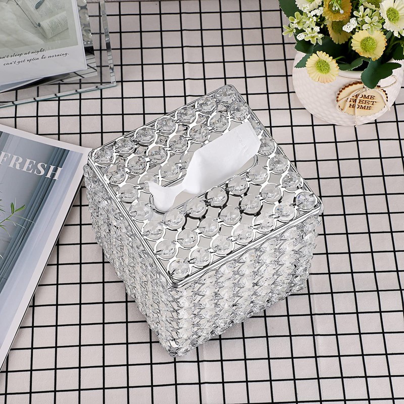SUMTree Crystal Household Cube Facial Tissue Box Holder, Square Tissue