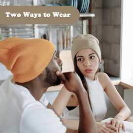 ZOORON Beanie for Women Men Winter Hats Unisex Cuffed Plain Skull Knit Hat Soft Warm Fisherman Beanies WineRed