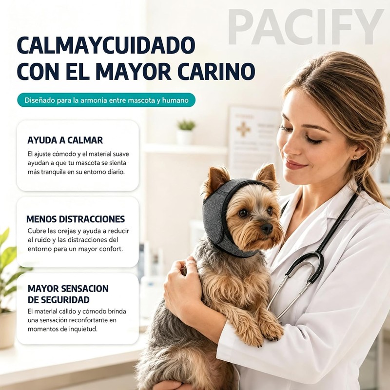 2PCS Orejeras contra ruido para perro, Orejeras ajustables para perro