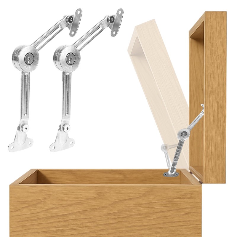 2pcs Chest Hinges, Alloy Lid Support Locking Fixed Hinge Close
