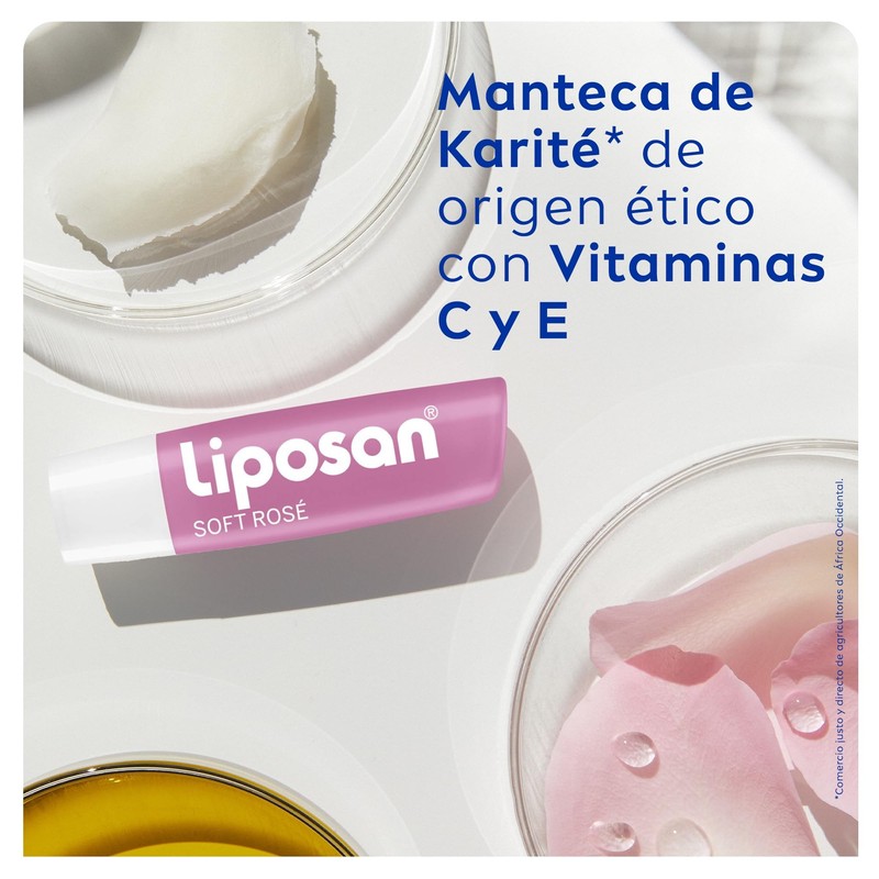 Liposan Soft Rosé (1 x 4.8 g), Lip Balm Pink,