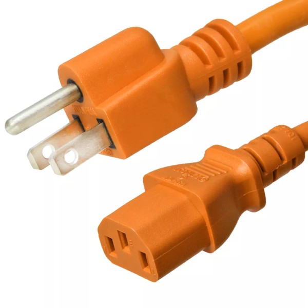 Iron Box AC Power Cord 5-15P to C13 - Orange