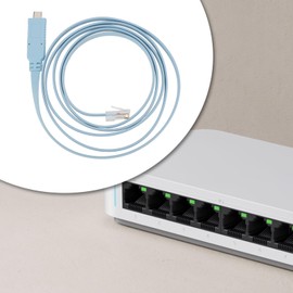 OTOTEC 1Pc Type-C Console Cable Type-C to RJ45 Serial Port Debugging Cable for Switches Routers Firewalls Servers Laptops 1.8m Blue