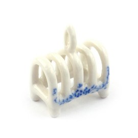MyTinyWorld Dolls House Miniature Handmade Blue and White Toast Rack