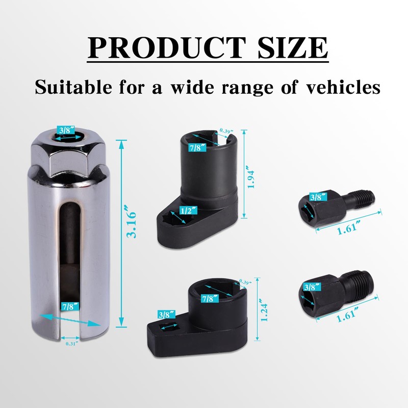 Rlokciy 5-Piece Forged O2 Oxygen Sensor Socket & Thread Chaser