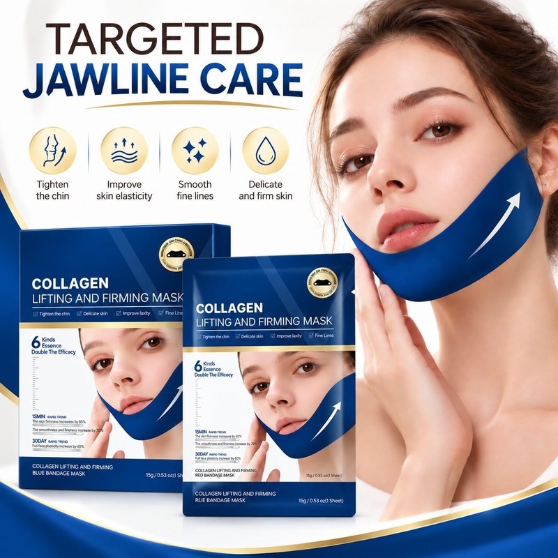 V Line Lifting Mask - 5PCS Blue Face Lift Tape