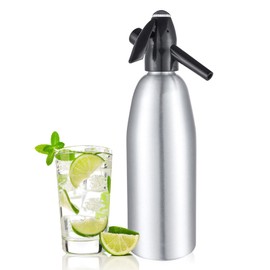 Ulable Sparkling Water Maker, 1L Soda Siphon, Aluminum Soda Makers for Home, Silver Portable Water Maker for Soda Water, Cocktails or Soda Water, Use 8 gram CO2 Cartridges(Not Included)