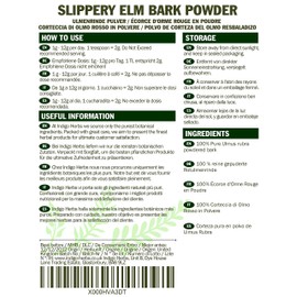 Indigo Herbs Slippery Elm Bark Powder 50g | Digestive Health Support | Vegan Pure Powder