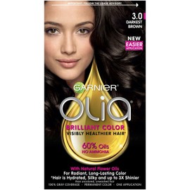 GARNIER OLIA OIL POWERED PERMANENT COLOR 3.0 ~  DARKEST BROWN ~ 1 kit)