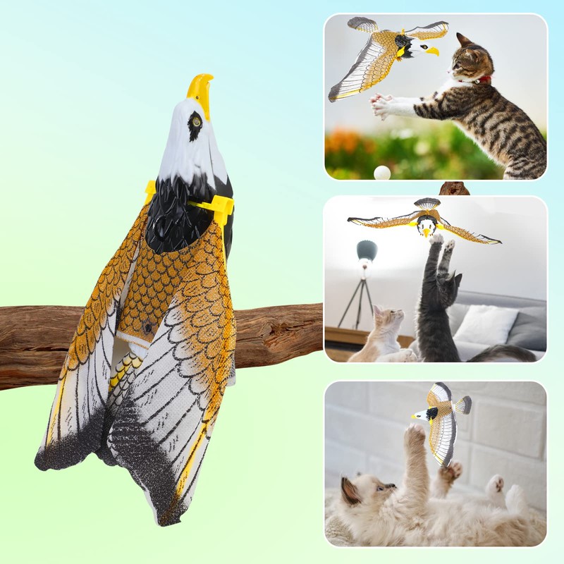 LOMIMOS Flying Bird Cat Toy, Interactive Hanging Spinning Simulation Bird