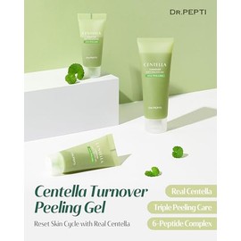 dr.pepti Centella Turnover Soft Peeling Gel - Exfoliante Facial Coreano Con Aha Bha Pha Lha, 6 Péptidos - Eliminación De Piel Muerta Para Piel Opaca Y