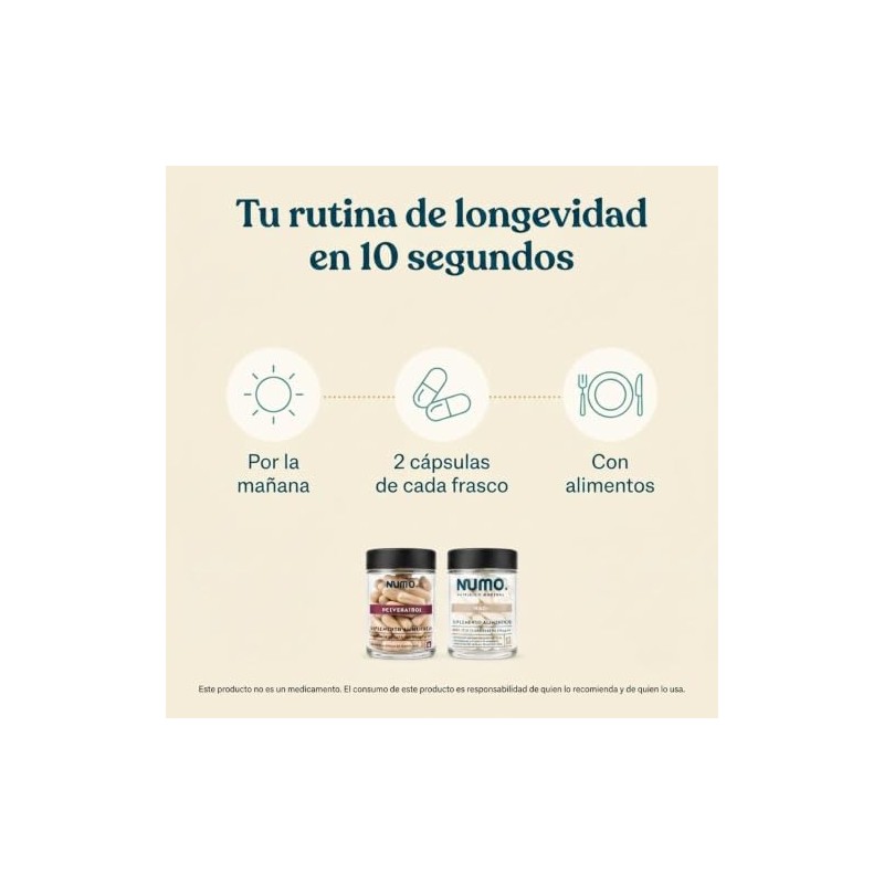 NUMO NAD+ y Trans-Resveratrol │Combo Longevidad │ 2 Frascos 60