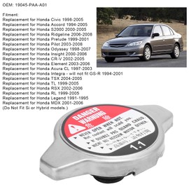 Acouto Car Cooling Radiator, Radiator Coolant Cover for Civic 1998‑2005 Modification Repair