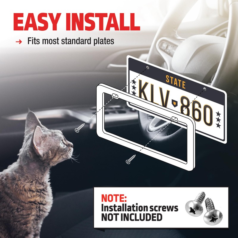 Bell Automotive 22-1-46104-8 Paw Prints License Plate Frame, Corrosion Resistant,