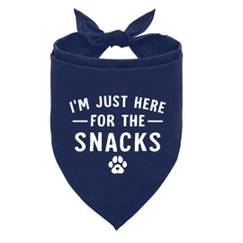 I’m Just Here for The Snacks Dog Bandana, Navy Dog Bandana, Pet Dog Triangle Scarf, Dog Bandana for Small Medium Large Dogs, Gift for Dog Lover, Dog Apparel & Accessories (F12)