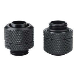 Ticfox Pack of 2 Water Cooling PC, G1/4 Brass Thread Water Cooling Fitting, for Water Cooling Systems of Desktop Computers (Black)