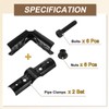 sourcing map 2 Pcs Structural Pipe Connectors, 1-1/8" 4-Way Metal