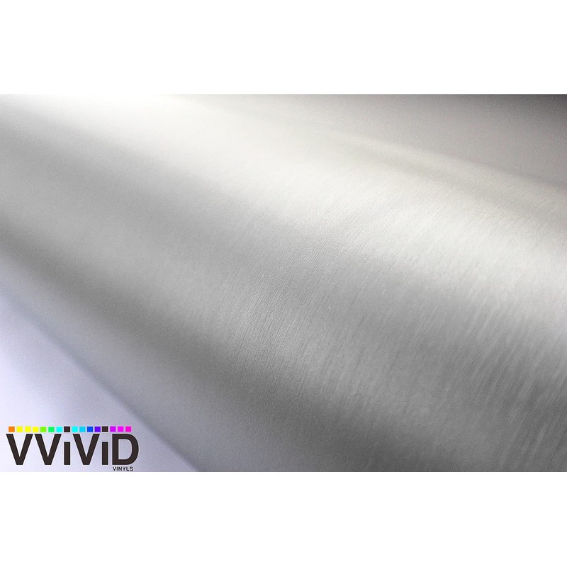 Silver Brushed Metal 5ft x 1ft VViViD8 Vinyl Wrap Roll