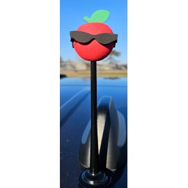 CoolBalls Car Magnet Buddy Magnetic Antenna Topper Stand with Red Apple Cat Eye Sunglasses