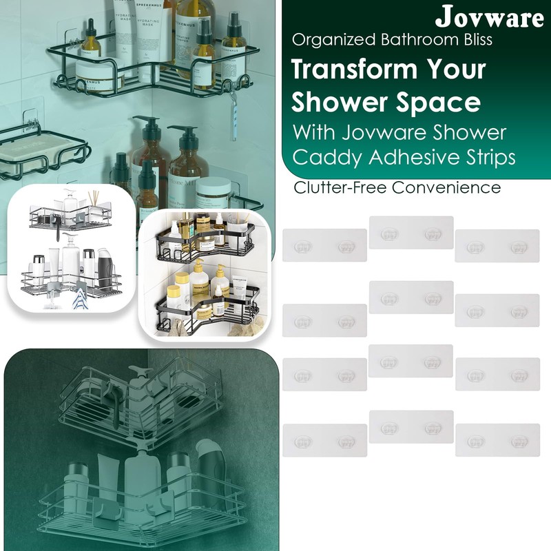 Jovware Shower Caddy Adhesive Replacement Stickers Sticker Shelf Basket Strips