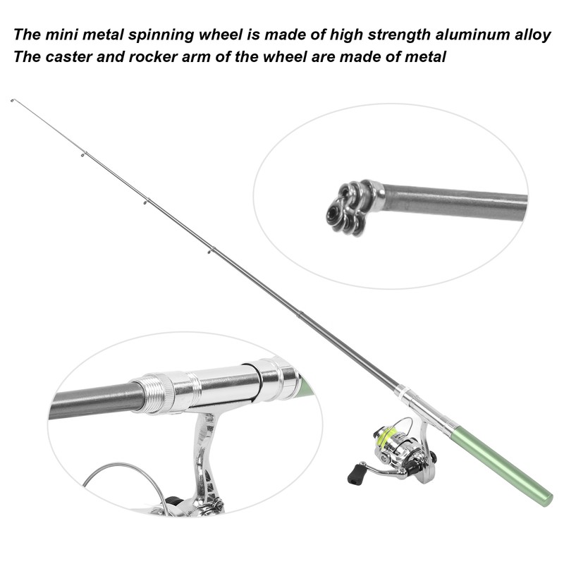 Portable Mini Pen Shape Fishing Rod Pole Pocket Retractable Fishing