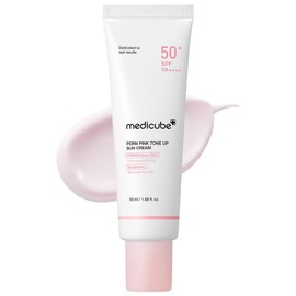 Medicube PDRN Pink Tone Up Sun Cream, Sunscreen, 50+ SPF, PA++++ UV Base, Glossy, Transparent, Vegan, Sweat and Water Resistant, Waterproof, UV Cream